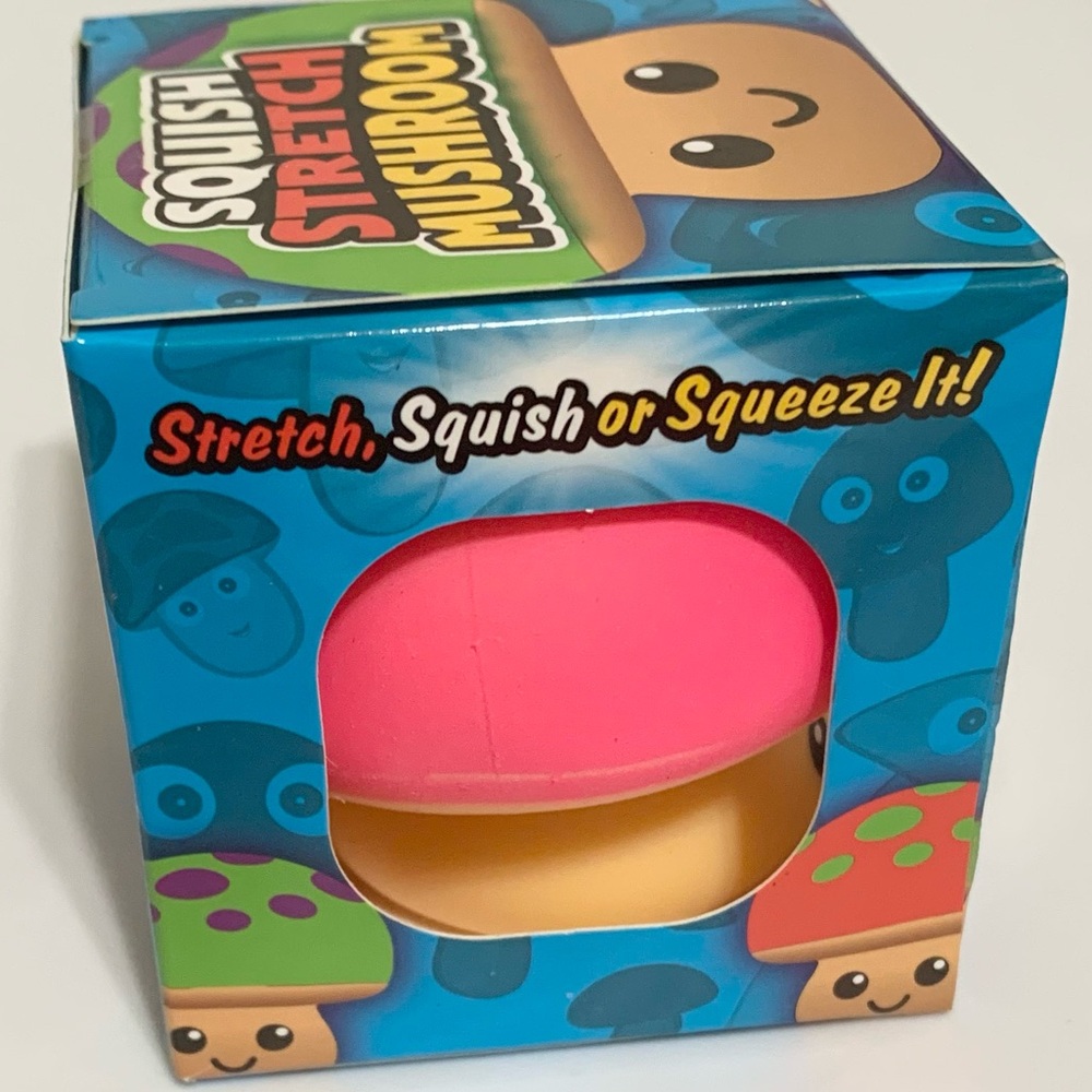 Squish Stretch Mushroom NEW Squishy Sensory Toy PINK - Picture 2 of 6